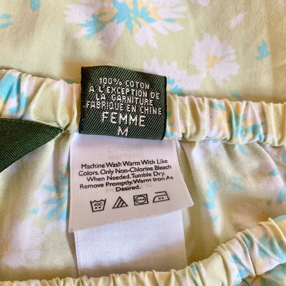 EDDIE BAUER Floral Green Pajama DrawstringLounge Pants Womens Medium - Picture 11 of 16